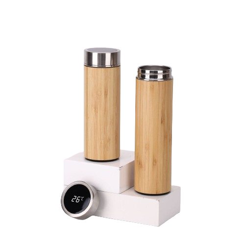 Bamboo Smart Thermos — LED Temperature Display view