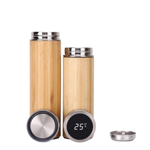 Bamboo Smart Thermos — LED Temperature Display view