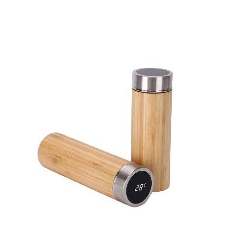 Bamboo Smart Thermos — LED Temperature Display view