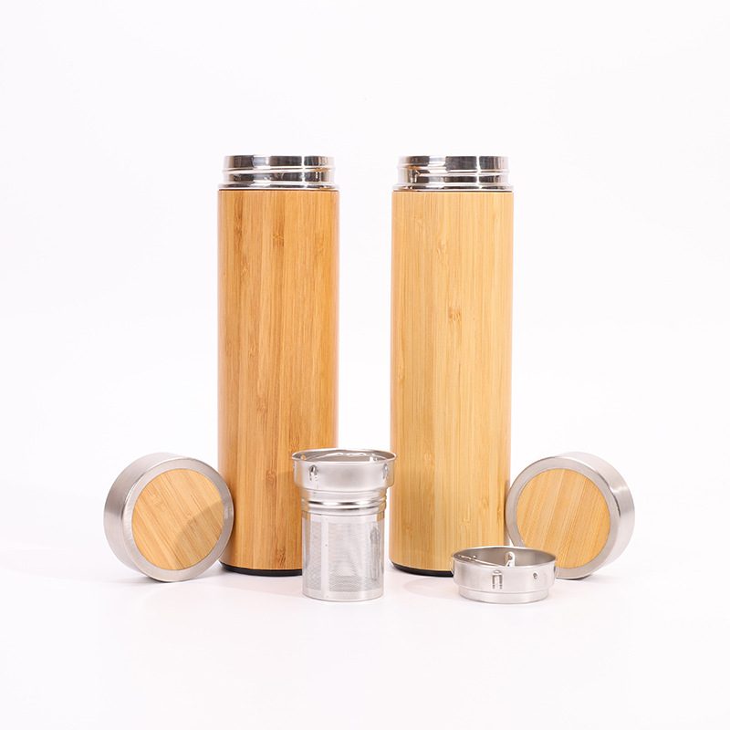 Bamboo Thermos Bottle with Tea Infuser