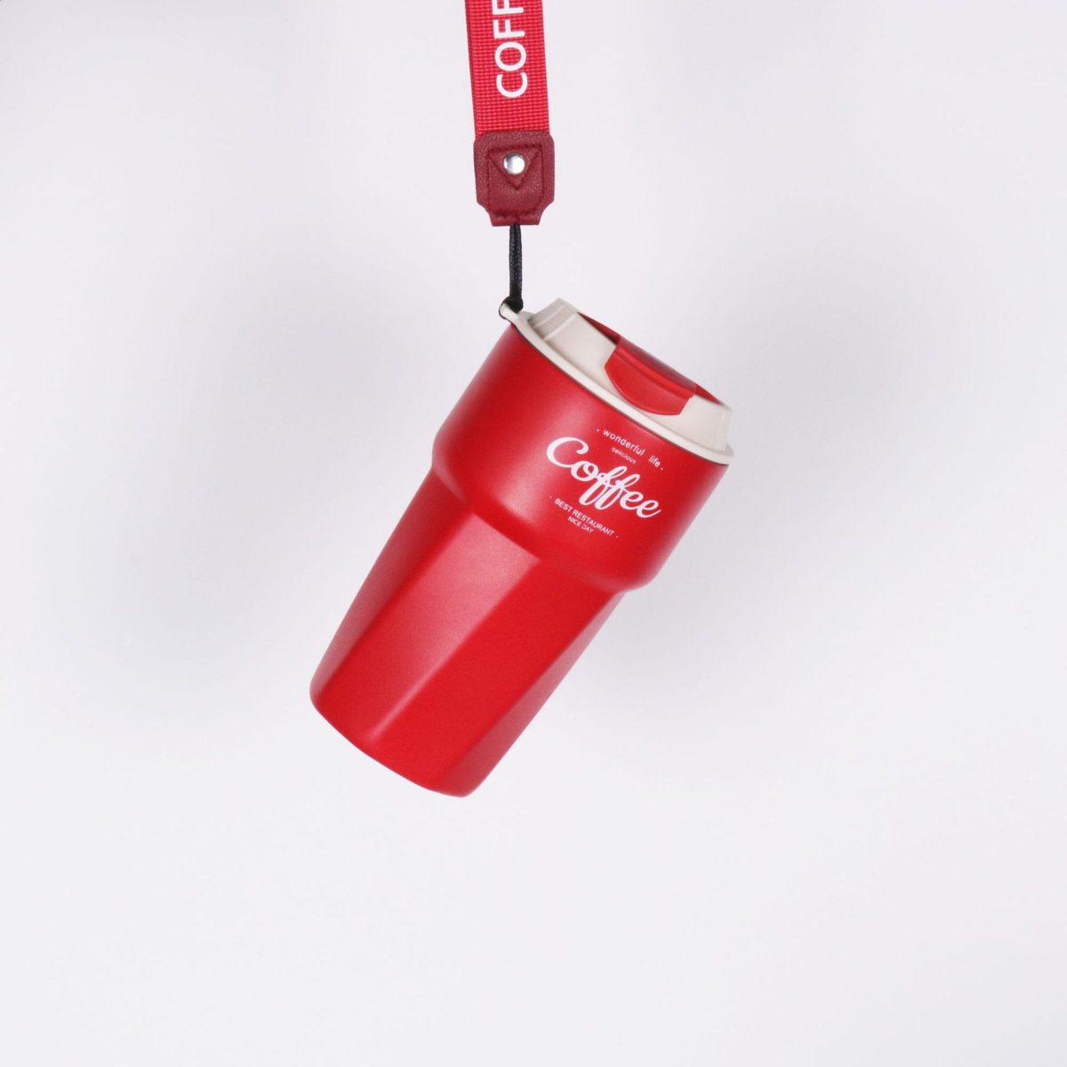 Travel Coffee Mug with Carry Strap view