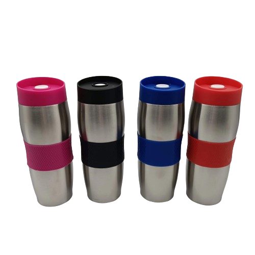 Travel Mug with Silicone Grip Band